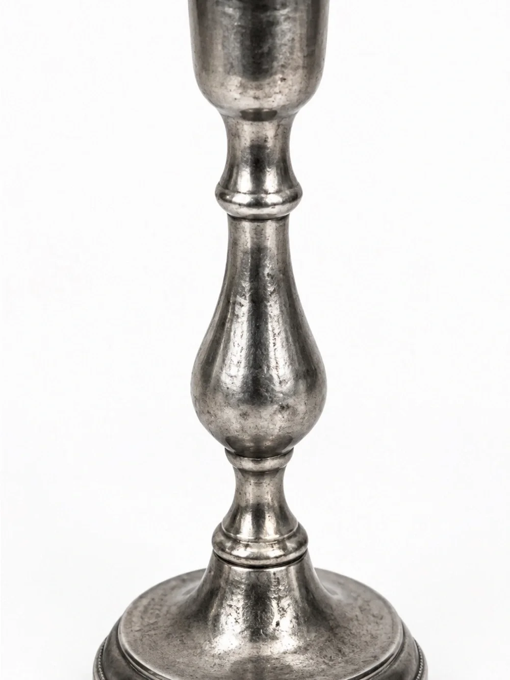 Wilton Armetale Silver-Tone Turned Metal Candle Holder